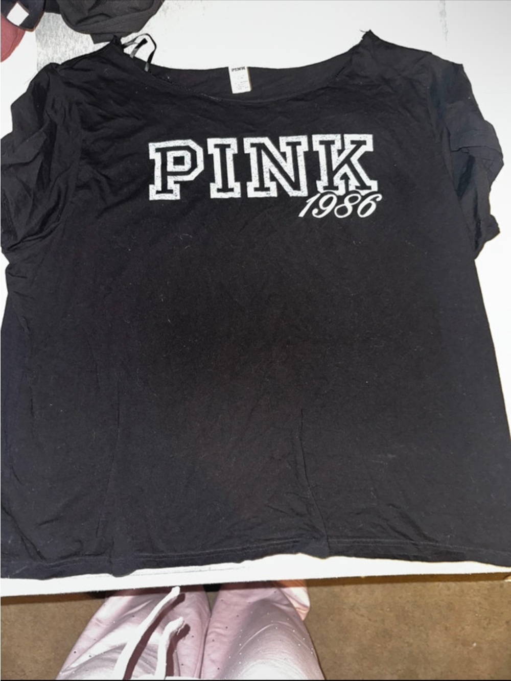 Victoria's Secret PINK black off the shoulder top size XXL
